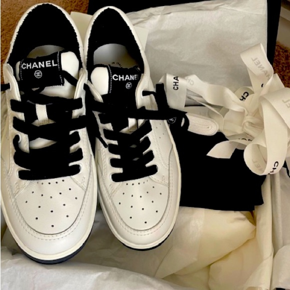 BNIB AUTHENTIC CHANEL SHOES SNEAKER SIZE 38 ——- SOLD ! I am sorry this is sold
